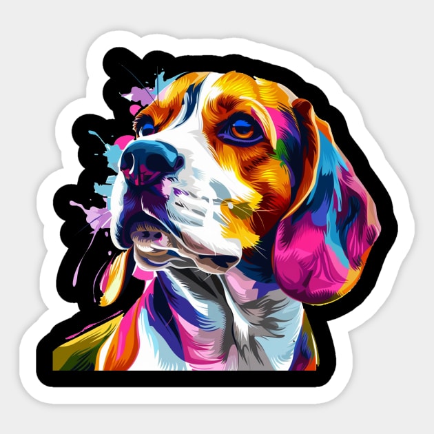 Beagle Dog Colorfull Pop Art Design For Dog Onwer Sticker by karishmamakeia